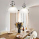 Hines 1 Light 14 inch Chrome Pendant Ceiling Light in Seeded Glass, Large