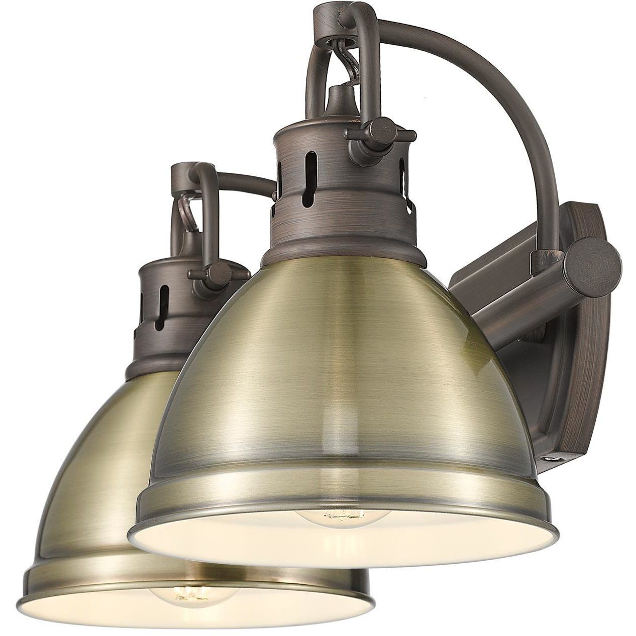 Yep Duncan Vanity Wall Light in Rubbed Bronze, Aged Brass