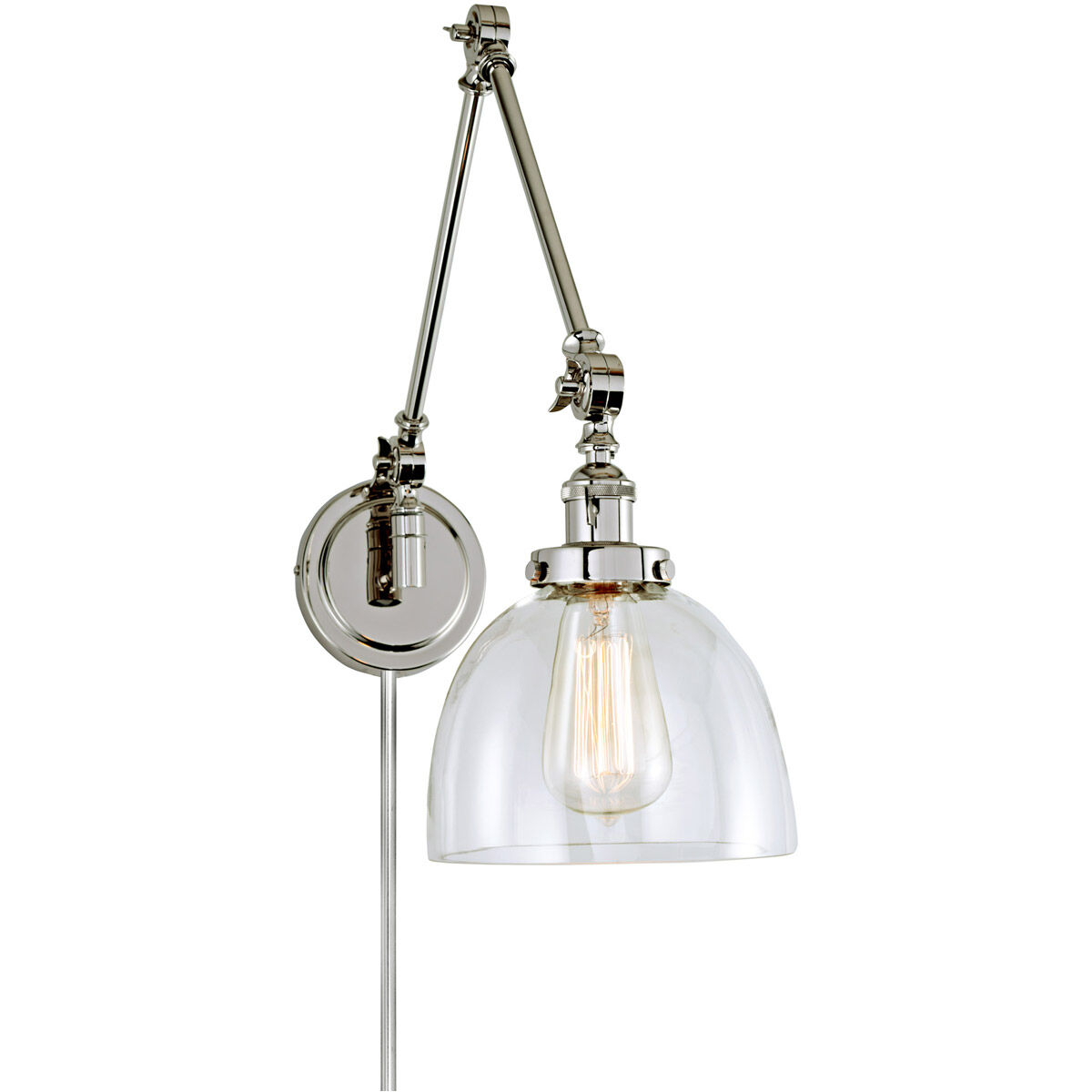 Soho 35 inch 100 watt Polished Nickel Swing Arm Wall Sconce Wall Light