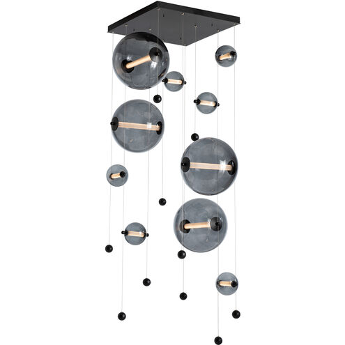 Abacus LED 35.5 inch Black Pendant Ceiling Light in Cool Grey, Square