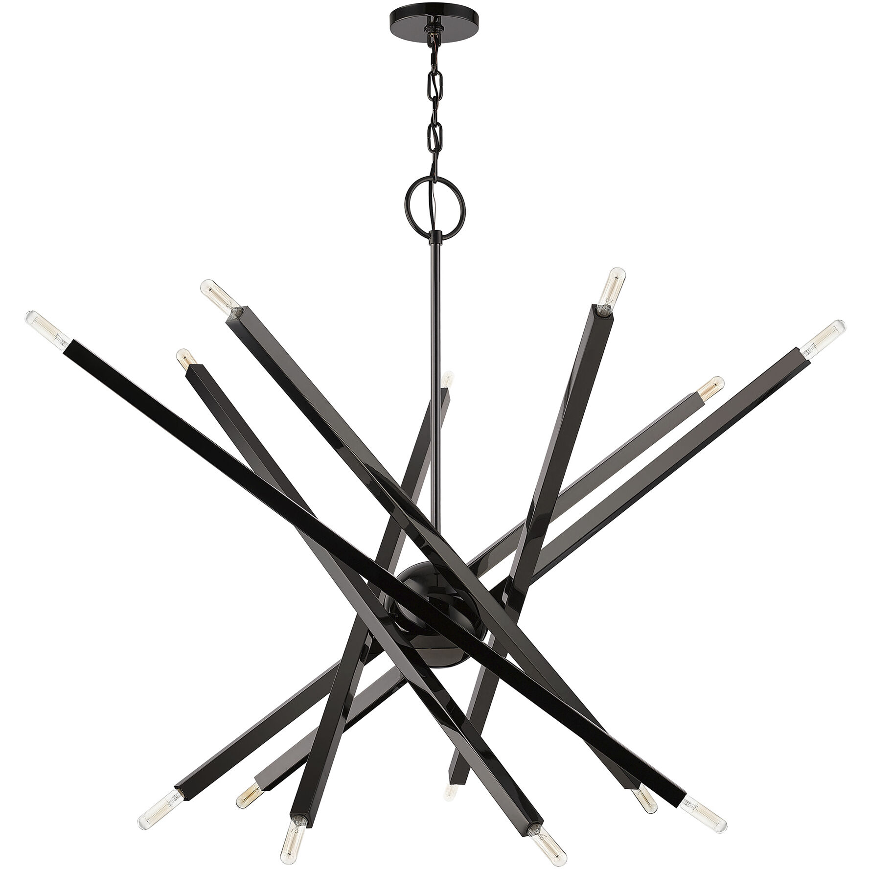 Monaco 14 Light 40 inch Black Chrome Chandelier Ceiling Light, Extra Large