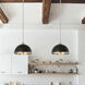 Landry 1 Light 14 inch Matte Black and Brushed Nickel Pendant Ceiling Light