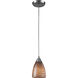 Arco Baleno 1 Light 5 inch Satin Nickel Mini Pendant Ceiling Light in Cocoa Glass