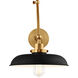 C&M by Chapman & Myers Wellfleet 26 inch 75 watt Midnight Black and Burnished Brass Task Sconce Wall Light in Midnight Black / Burnished Brass