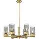 Claverack 6 Light 28.38 inch Brushed Brass Chandelier Ceiling Light in Plated Smoke Glass