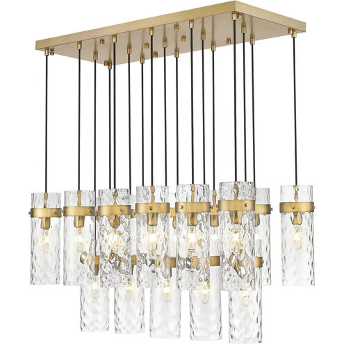 Fontaine Linear Chandelier Ceiling Light in Rubbed Brass