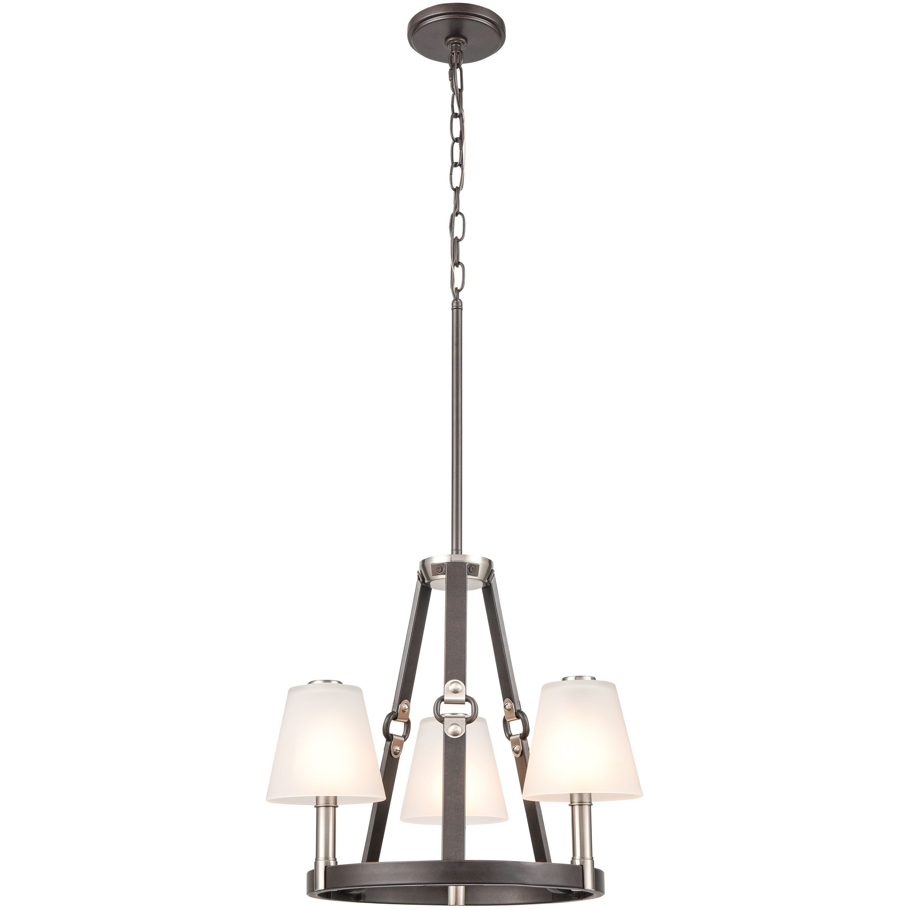 Armstrong Grove 3 Light 18 inch Charcoal with Satin Nickel Chandelier Ceiling Light