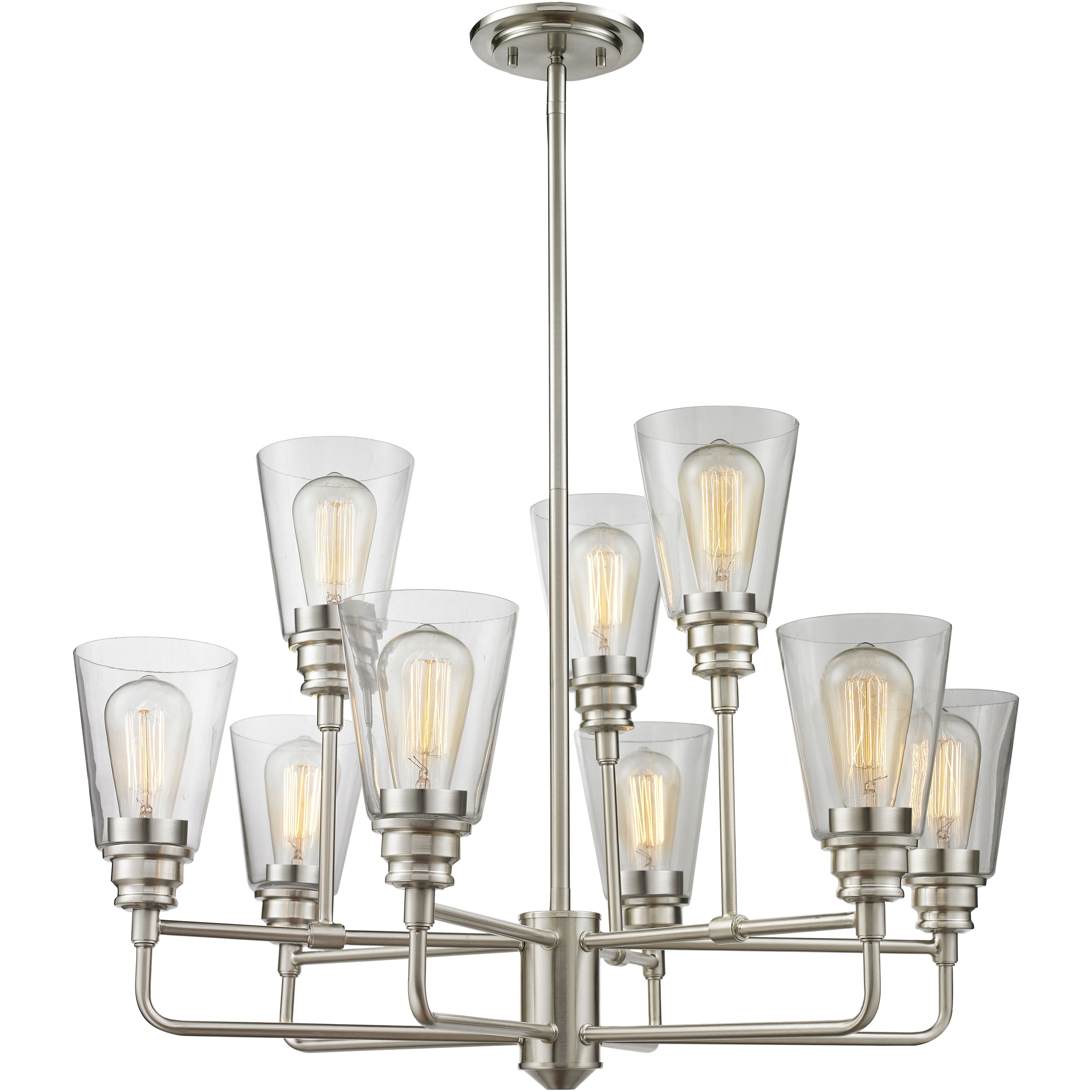 Annora 9 Light 29 inch Brushed Nickel Chandelier Ceiling Light