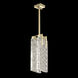 Terra LED 7.75 inch Gold Pendant Ceiling Light in Clear Studio Glass
