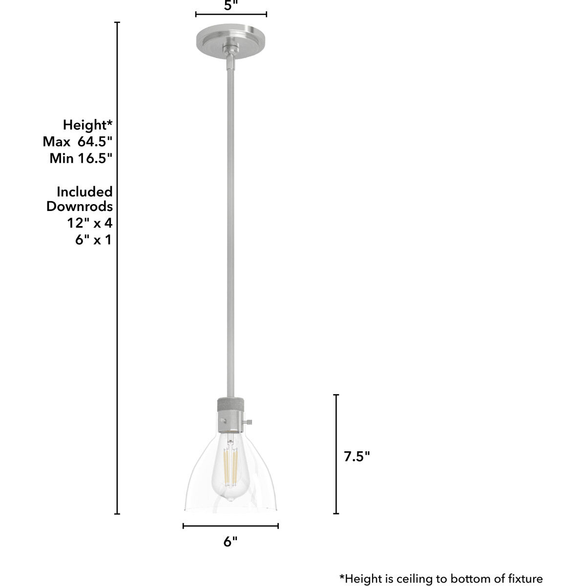 Van Nuys 1 Light 6 inch Brushed Nickel Mini Pendant Ceiling Light