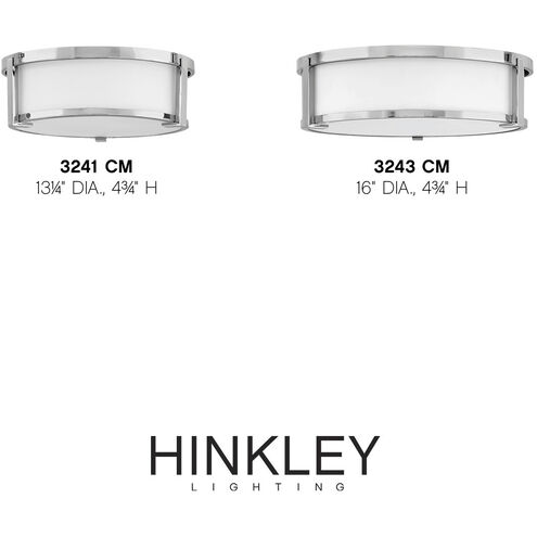 Lowell 3 Light 16 inch Chrome Indoor Flush Mount Ceiling Light in White