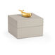Pam Cain 8 inch Light Gray/Metallic Gold Decorative Box