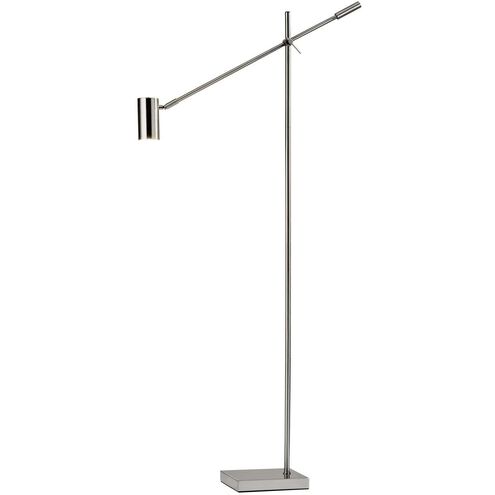 Collette 58 inch 9.00 watt Brushed Steel Floor Lamp Portable Light 