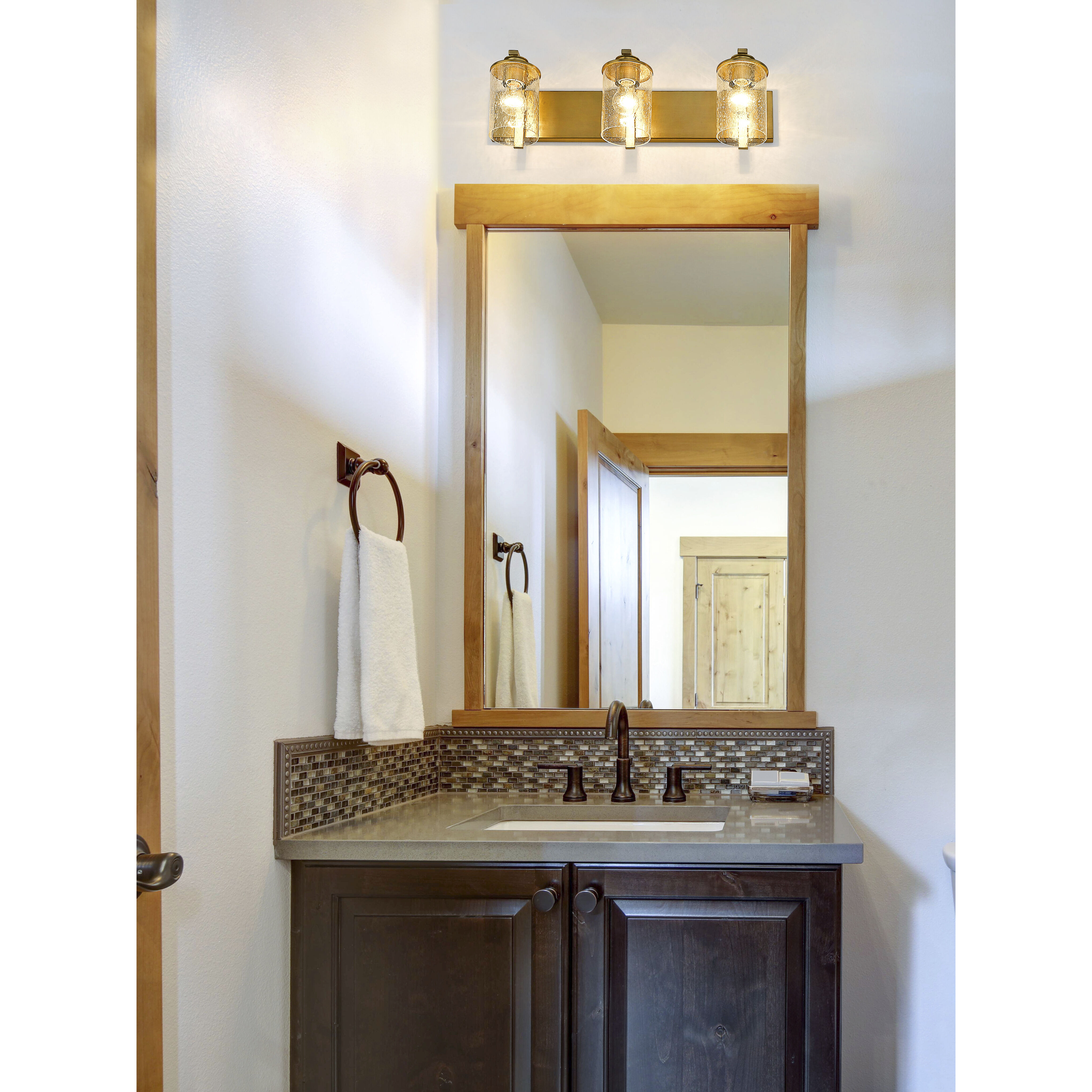 Beckett 3 Light 23 inch Olde Brass Vanity Wall Light