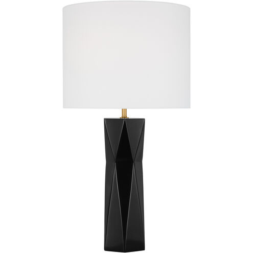 Drew & Jonathan Fernwood 26.5 inch 9.00 watt Gloss Black Table Lamp Portable Light