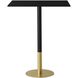 Ronan 39.5 X 31.5 inch Black and Gold Pub Table