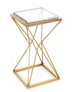 Geometric Antique Brass Side Table