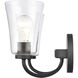 Emily 2 Light 17 inch Matte Black Vanity Light Wall Light