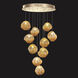 Vesta LED 22 inch Gold Pendant Ceiling Light in Amber Studio Glass