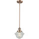 Franklin Restoration Oxford 1 Light 7.5 inch Antique Copper Mini Pendant Ceiling Light in Incandescent, Seedy, Franklin Restoration