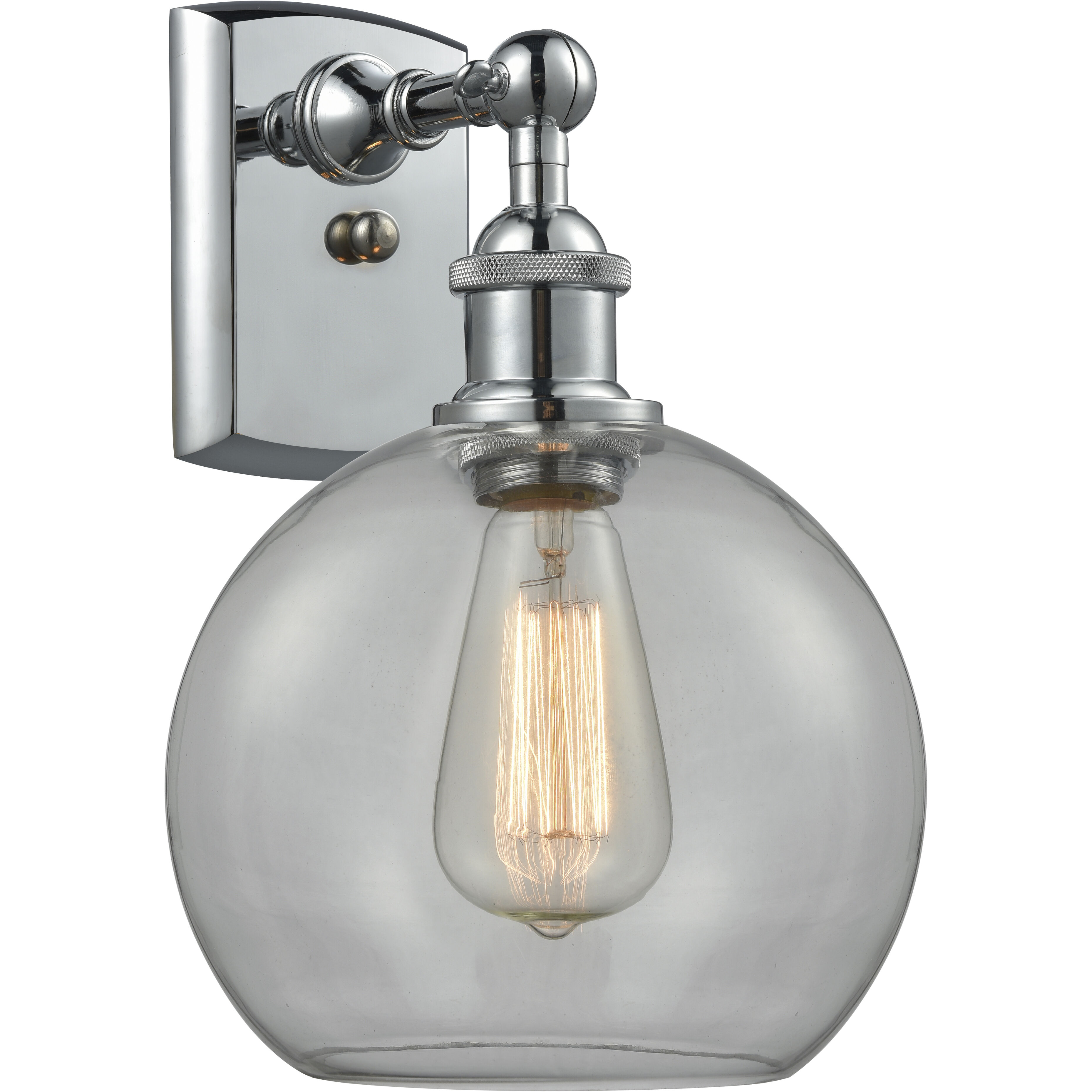 Ballston Athens LED 8 inch Polished Chrome Sconce Wall Light in Clear Glass, Ballston