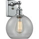 Ballston Athens LED 8 inch Polished Chrome Sconce Wall Light in Clear Glass, Ballston