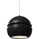 Radiance Collection LED 8 inch Matte Black and Carbon Matte Black and White Pendant Ceiling Light