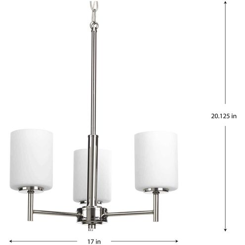 Replay 3 Light 17 inch Polished Nickel Chandelier Ceiling Light