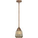 Nouveau 2 Chatham LED 6 inch Antique Copper Mini Pendant Ceiling Light in Mercury