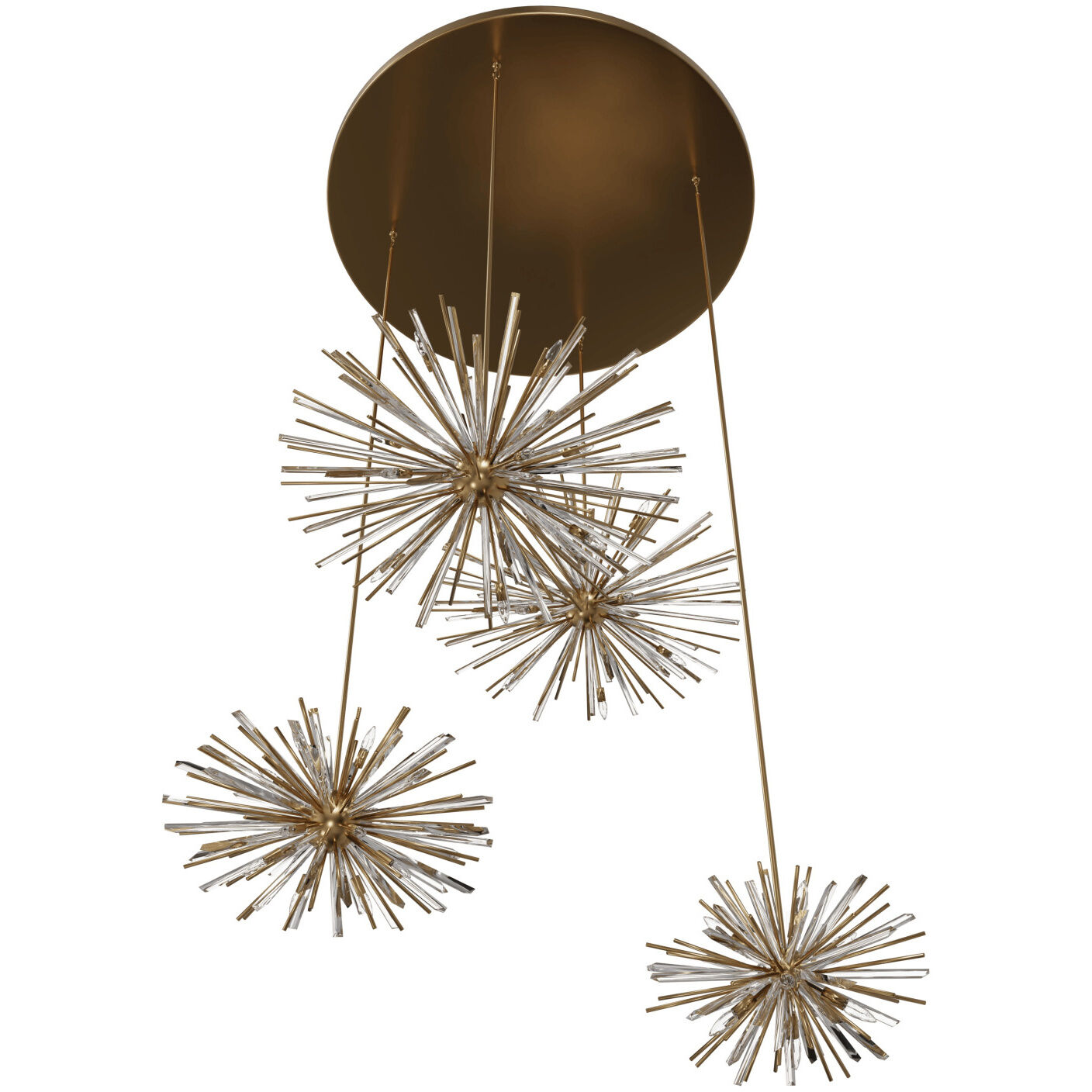 Palisades Ave. 34 Light 72 inch Aged Brass with Champagne Glass Chandelier Ceiling Light