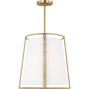 Drew & Jonathan Cortes 2 Light 18 inch Satin Brass Hanging Shade Pendant Ceiling Light