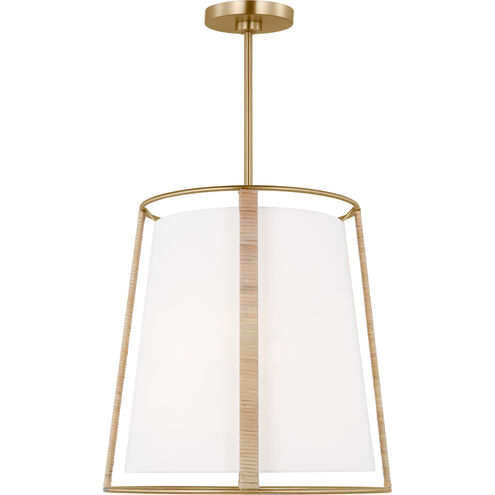 Drew & Jonathan Cortes 2 Light 18 inch Satin Brass Hanging Shade Pendant Ceiling Light