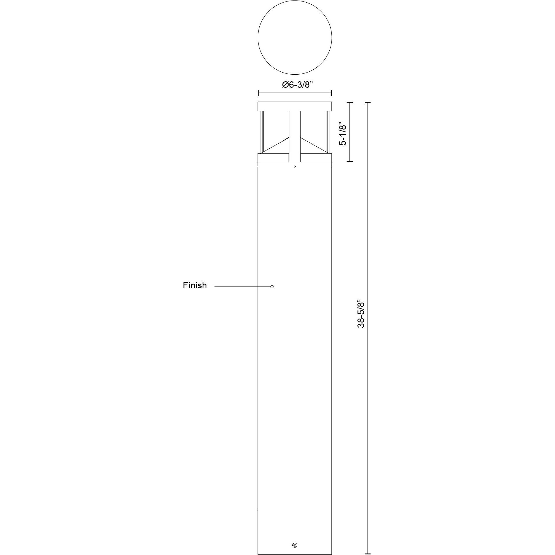 Glen 120-277V 24.00 watt Black Exterior Bollard