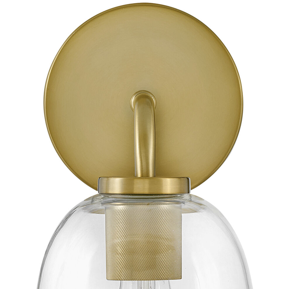 Percy LED 7.25 inch Lacquered Brass Bath Light Wall Light