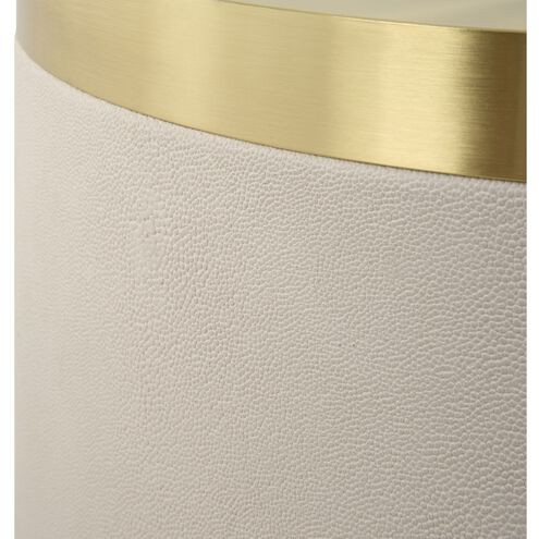 Circuit 24 X 13.75 inch Brushed Brass and White Faux Shagreen Accent Table