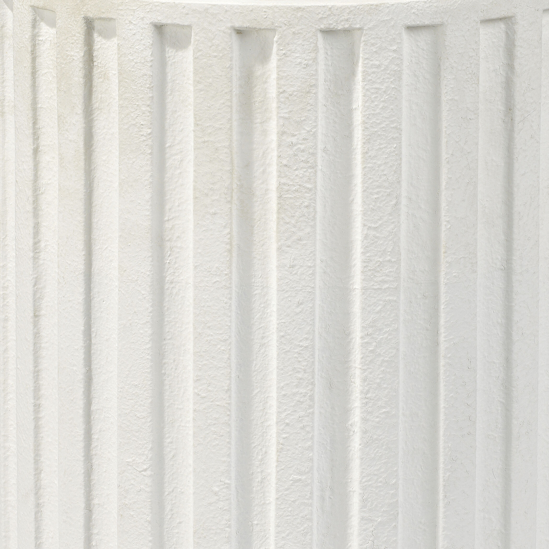 Fluted Column 22 X 16 inch White Concrete Side Table