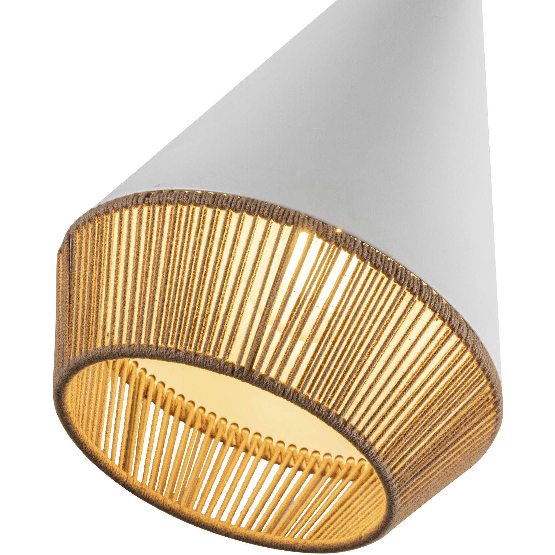 Alora Mood Daphne Pendant Ceiling Light in White and Brown Cotton Rope
