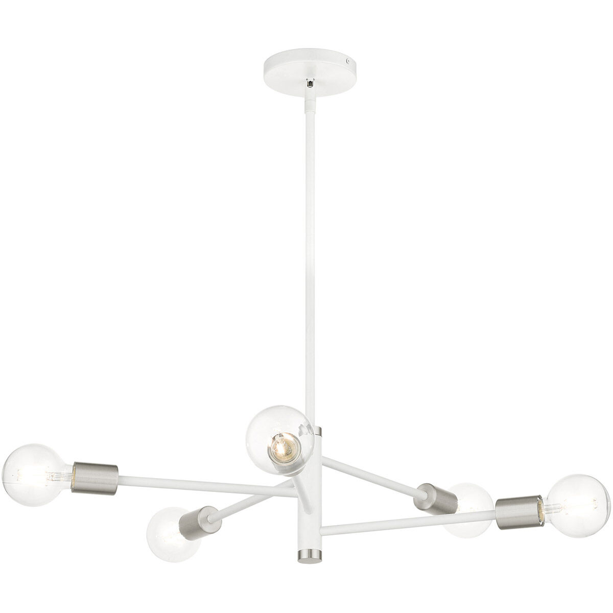 Bannister 5 Light 24 inch White Chandelier Ceiling Light