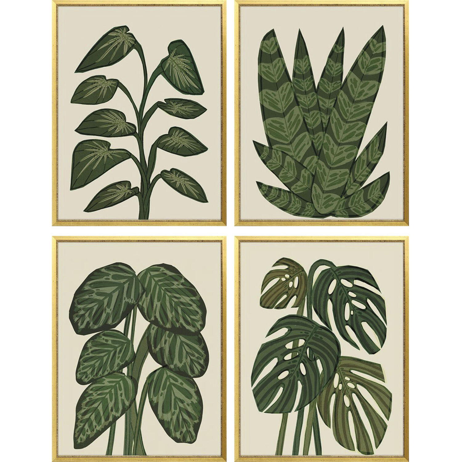 Florals Green and Neutral and White Framed Art