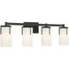 Froselle 4 Light 30.5 inch Matte Black Bathroom Vanity Light Wall Light