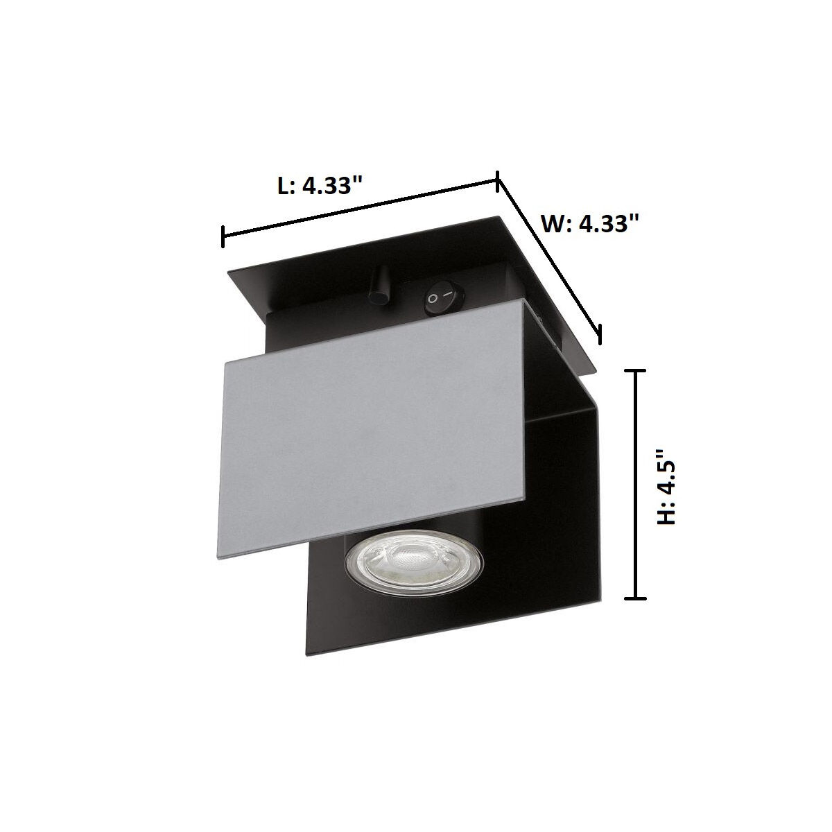 Viserba 1 Light 120 Aluminum and Black Track Light Ceiling Light