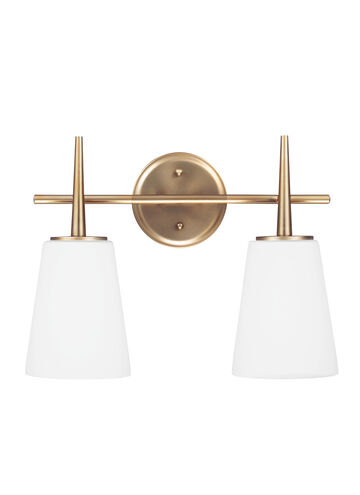 Driscoll 2 Light 15.5 inch Satin Brass Bath Vanity Wall Sconce Wall Light