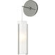 Exos Glass 1 Light 5.5 inch Sterling Mini Sconce Wall Light in Opal, Low Voltage