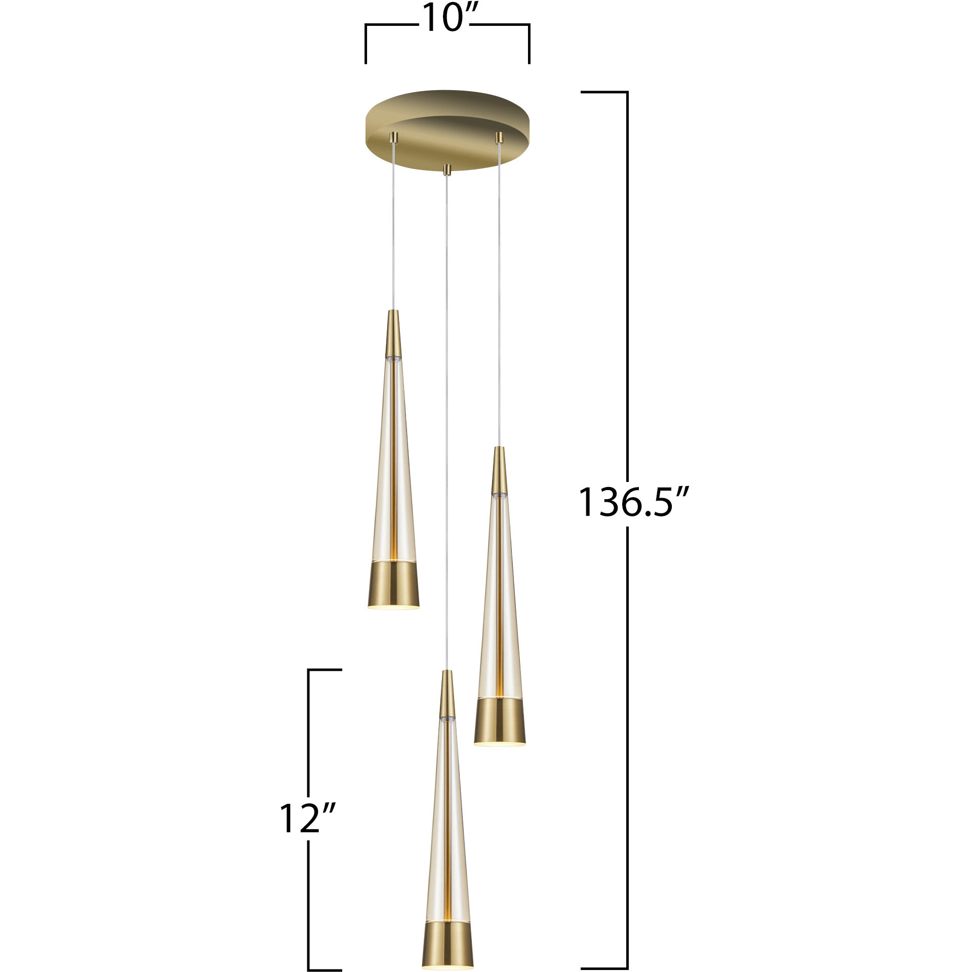 Sunnyvale LED 10 inch Brass Down Pendant Ceiling Light