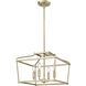 Nellita 4 Light 16 inch Vintage Brass Indoor Pendant Ceiling Light