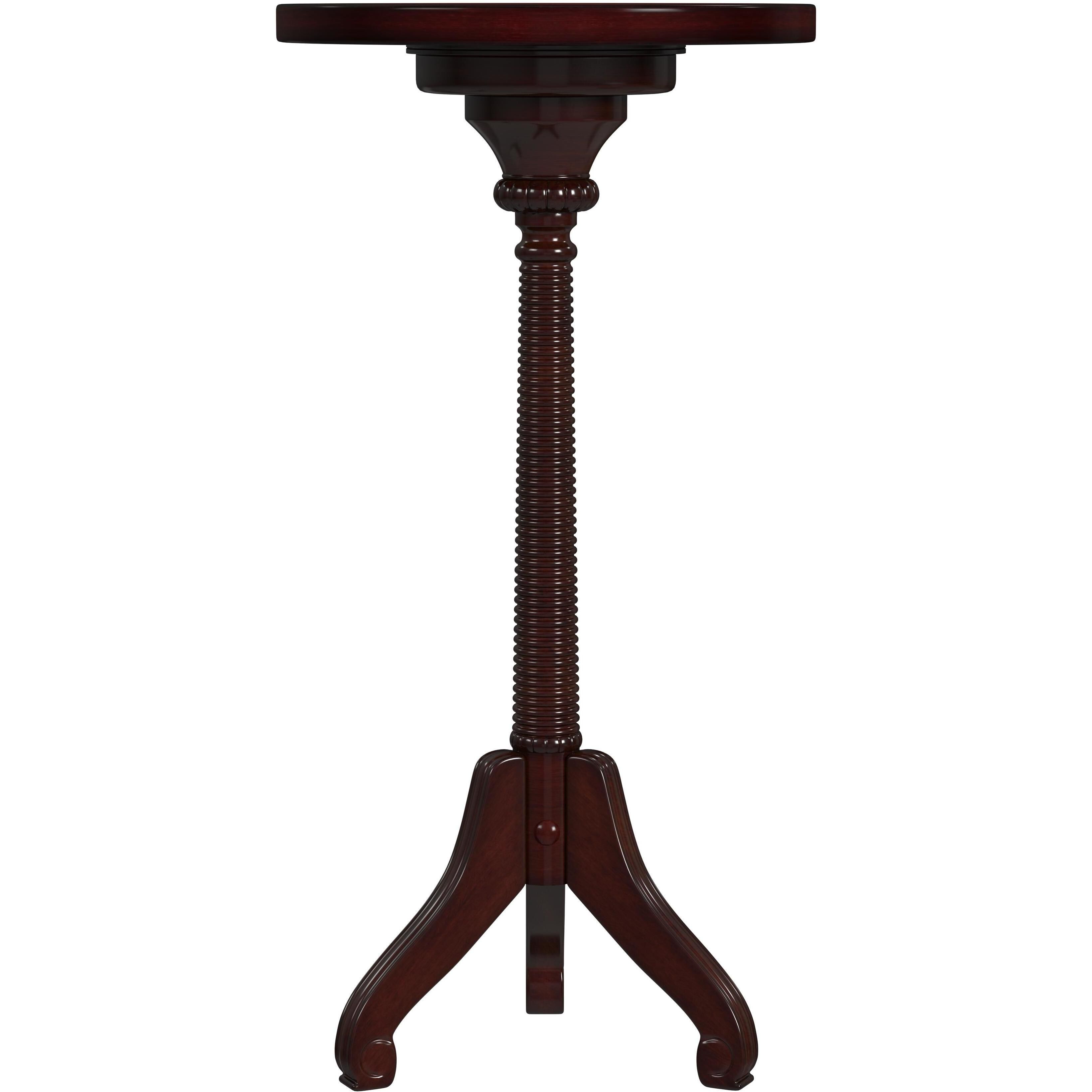 Florence Pedestal Side Table in Medium Brown