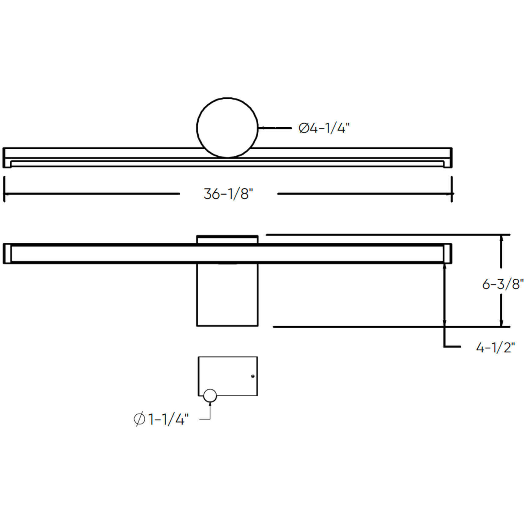 Balance 1 Light 36 inch Black and Gold Wall Vanity Light Wall Light