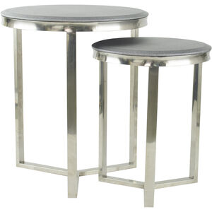 Pedestals 14.6 inch Grey and Silver Nesting Tables