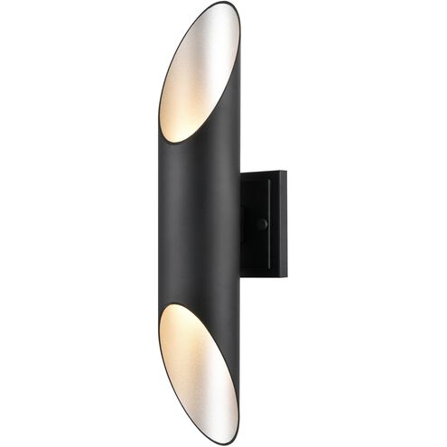 Brecon 2 Light 19.75 inch Stainless Steel and Black Outdoor Sconce