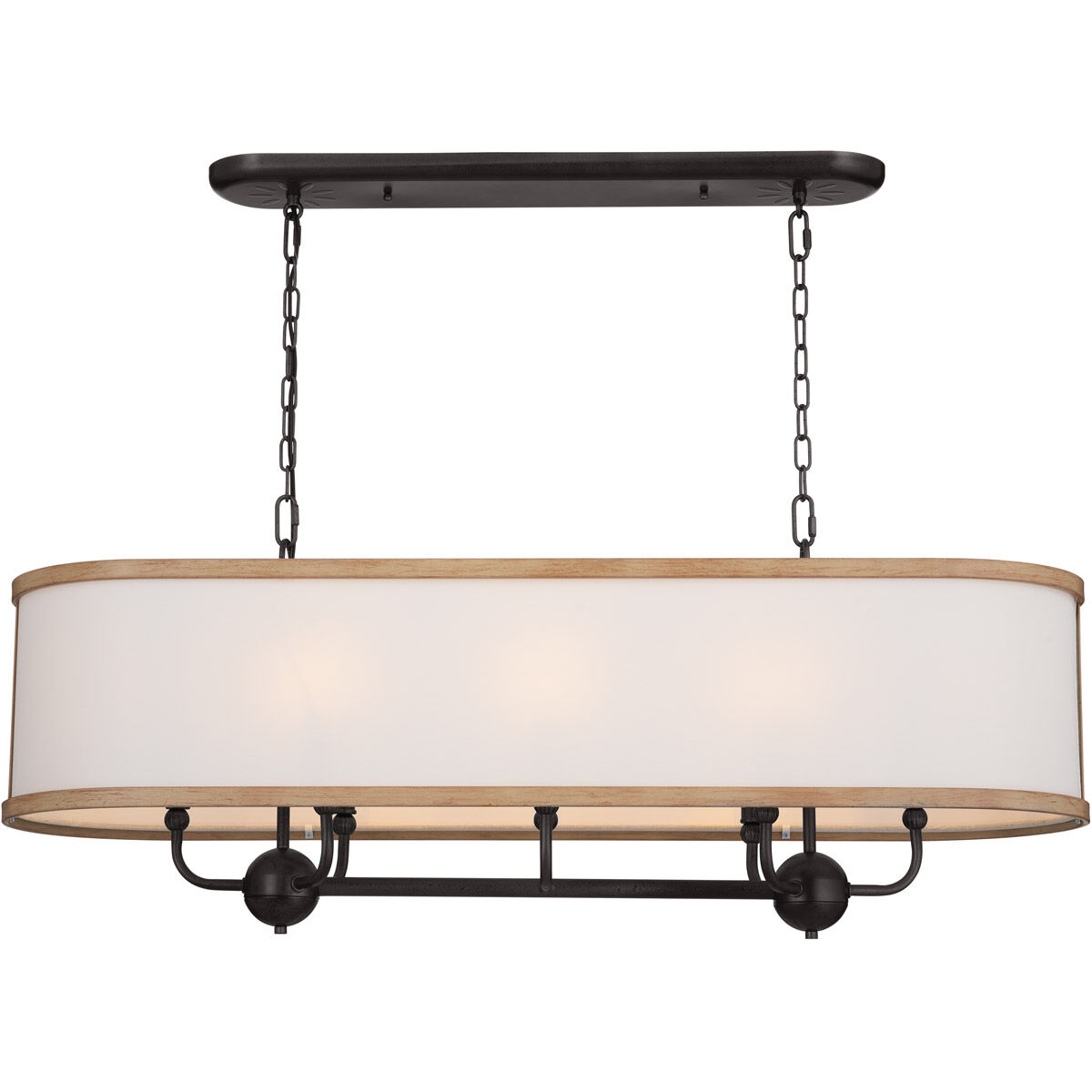 Homestead Heddle 8 Light 13 inch Anvil Iron Chandelier Linear Ceiling Light